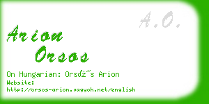 arion orsos business card
